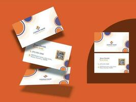 Editable Business Or Visiting Card Set On Orange Background. vector