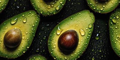 . . Photorealistic illustration of eco organic healthy hipster green food avocado pattern background. Graphic Art photo