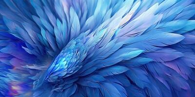 ai generado. ai generativo. foto realista ilustración de azul suave plumas. modelo antecedentes textura romántico acogedor onda. gráfico Arte