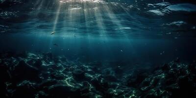 ai generado. ai generativo. foto de debajo mar Oceano mundo. marina náutico con Darm musitico estado animico aventuras onda. gráfico Arte