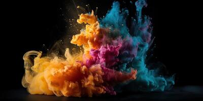 . . Motion graphics illustration of explode splash of color powder. Can be used for background decoration or graphic design. Graphic Art photo