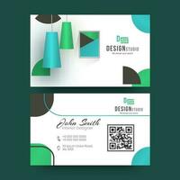 Designer Studio business card or visiting card design in front and back view with abstract elements. vector