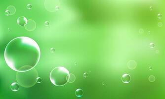Shiny abstract bubbles decorated green background with space for your message. vector