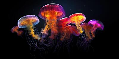 . . Sea underwater jelly fish jellyfish meduza. Graphic Art photo