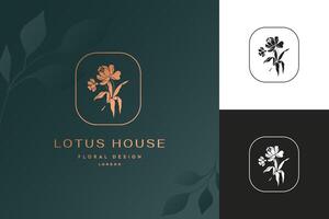 Abstract elegant floral logo design for flier or flower shop or beauty vector