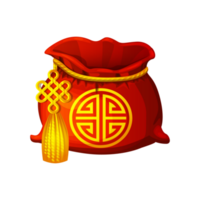 Empty Red big chinese good luck bag. png