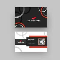 Black and white business card or visiting card design with geometric circle abstract background. vector