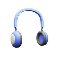 3d le rendu bleu casque de musique. png