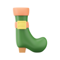 3D Rendering of Leprechaun Boot Element. png