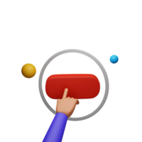 3D Rendering of Human Hand Pushing Button. png