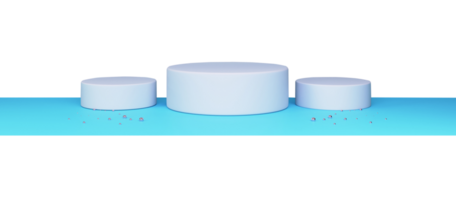 3D Render of Empty Three Podium png