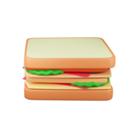 Colorful Sandwich 3D Icon In 3D Style. png