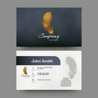 Company card or visiting card design in front and back view. vector
