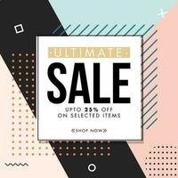 Ultimate Sale poster or template design with discount offer on abstract background for Advertising concept. vector