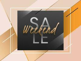 Weekend Sale poster or template design with abstract geometric dynamic background. vector