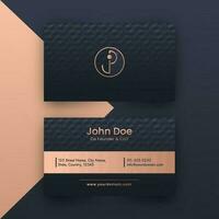 Modern Business Card Template Layout In Front And Back View. vector