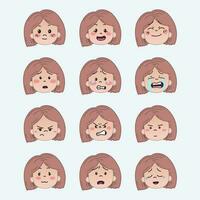 Kid Face Expression Vector Design Illustration expressions set