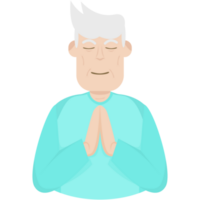 The Elderly People Old Man Yoga Pose Meditation Relaxed Half Body png