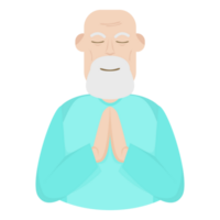 The Elderly People Old Man Yoga Pose Meditation Relaxed Half Body png