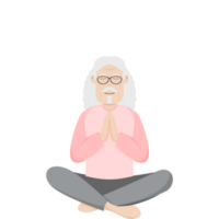 The Elderly People Old Man Glasses Yoga Pose Meditation Relaxed Body png