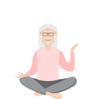 le personnes âgées gens vieux homme des lunettes yoga pose méditation détendu corps png