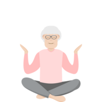 The Elderly People Old Man Glasses Yoga Pose Meditation Relaxed Body png