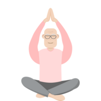 el mayor personas antiguo hombre lentes yoga actitud meditación relajado cuerpo png