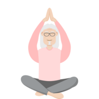 The Elderly People Old Man Glasses Yoga Pose Meditation Relaxed Body png