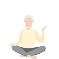 a idosos pessoas velho homem ioga pose meditação relaxado corpo png