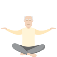 el mayor personas antiguo hombre yoga actitud meditación relajado cuerpo png