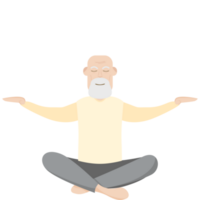 The Elderly People Old Man Yoga Pose Meditation Relaxed Body png