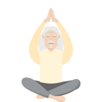 The Elderly People Old Man Yoga Pose Meditation Relaxed Body png