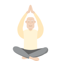 The Elderly People Old Man Yoga Pose Meditation Relaxed Body png