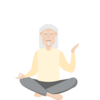 il anziano persone vecchio uomo yoga posa meditazione rilassato corpo png