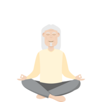 a idosos pessoas velho homem ioga pose meditação relaxado corpo png