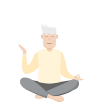 The Elderly People Old Man Yoga Pose Meditation Relaxed Body png