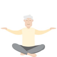 de äldre människor gammal man yoga utgör meditation avslappnad kropp png