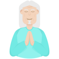 The Elderly People Old Man Yoga Pose Meditation Relaxed Half Body png