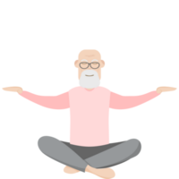 el mayor personas antiguo hombre lentes yoga actitud meditación relajado cuerpo png