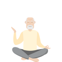 a idosos pessoas velho homem ioga pose meditação relaxado corpo png