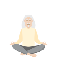 le personnes âgées gens vieux homme yoga pose méditation détendu corps png