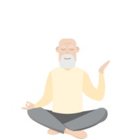 The Elderly People Old Man Yoga Pose Meditation Relaxed Body png