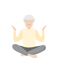 das Alten Menschen alt Mann Yoga Pose Meditation entspannt Körper png