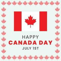 Happy Canada day emblem design with red maple leaf vector image. Vector illustration