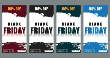 Black Friday Sale Trendy editable Stories template. Modern Design for social media. vector