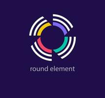 Creative round element logo design. Unique design color transitions. Unique color conversion template. vector