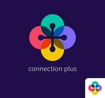 Creative port logo design. Unique design color transitions. Unique plus colorful template. vector