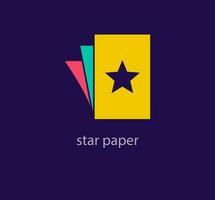 Creative starry paper logo design. Unique design color transitions. Unique library favorite book template. vector