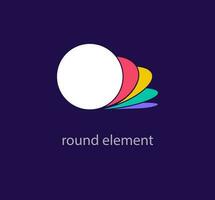 Creative round element logo design. Unique design color transitions. Unique logo space center template. vector