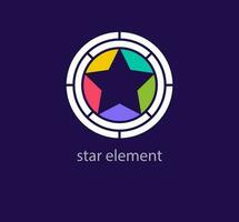 Star cycle and creative round logo. Unique color transitions. Star logo template. vector. vector